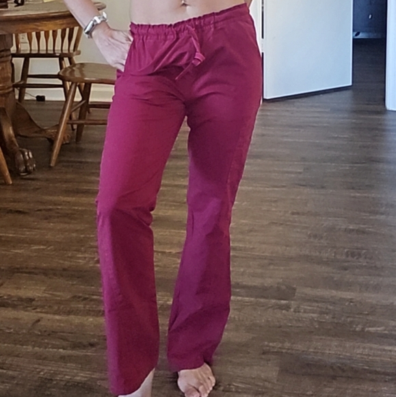 Jaanuu Pants - JA ANUU ruby red scrub pants XS